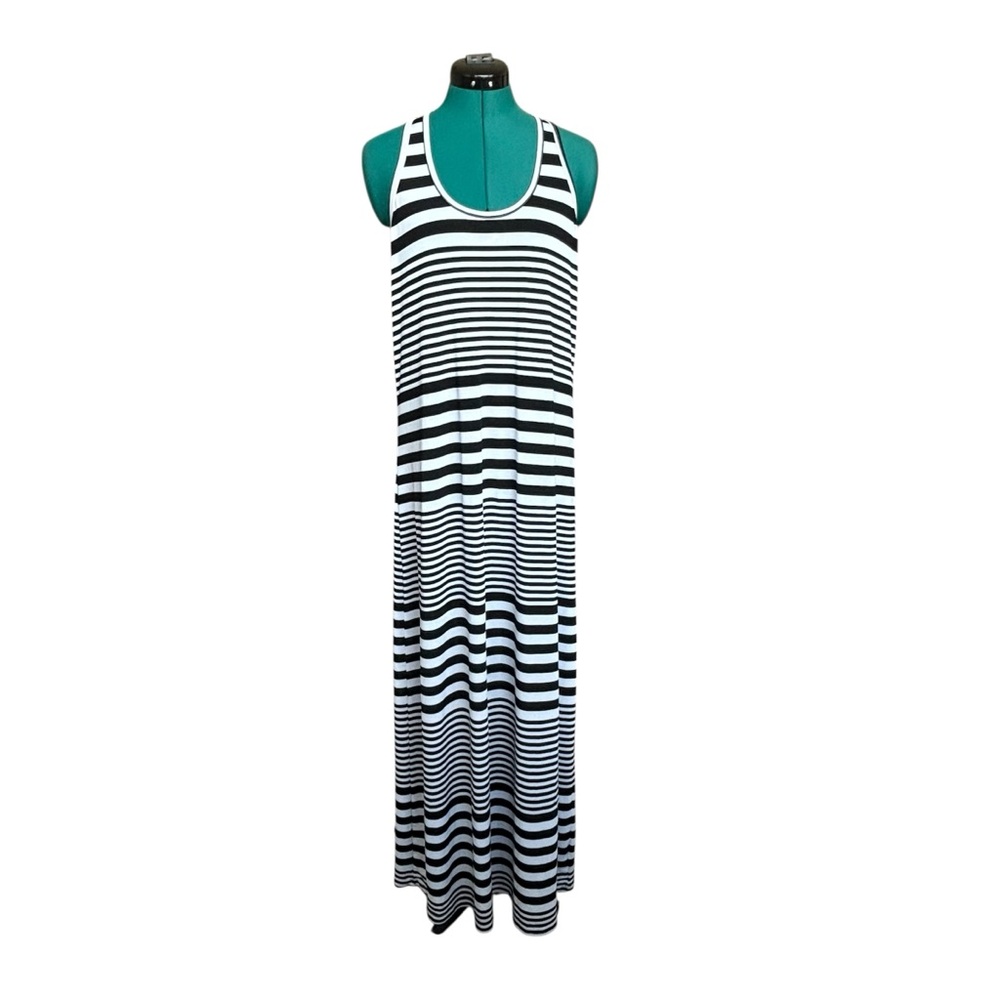 Apt. 9 Striped Black and White Racerback Maxi Dress